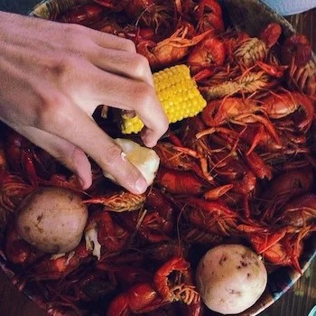 Some of the best seafood I've ever tasted. Above: crawfish. I ate 5 pounds of them.